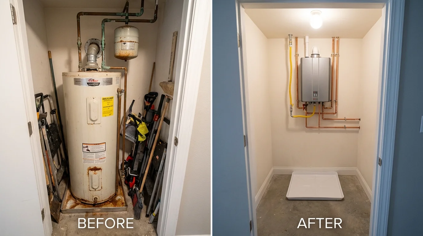 Tank water heater versus wall-mounted tankless unit comparison for Averill Park, NY homeowners
